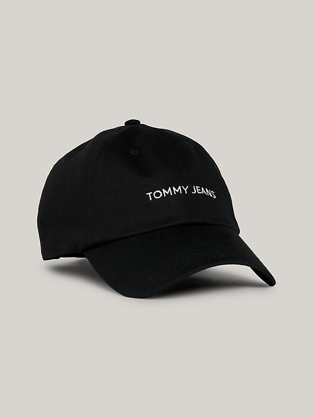 black front logo baseball cap for women tommy jeans