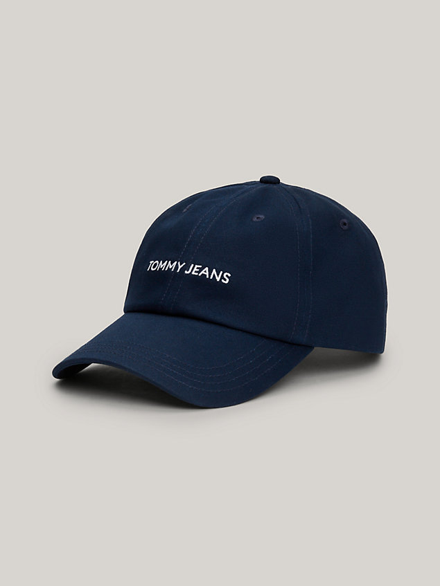 blue front logo baseball cap for women tommy jeans