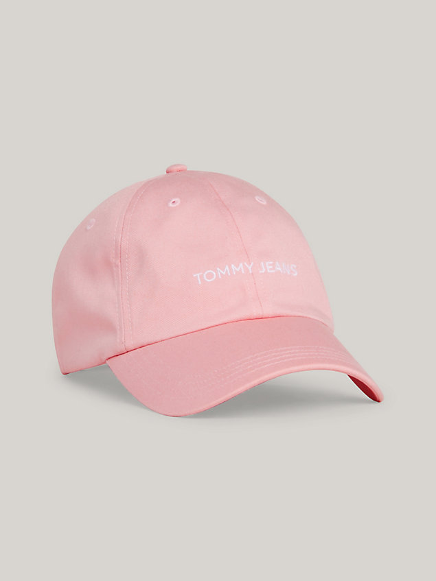 pink front logo baseball cap for women tommy jeans