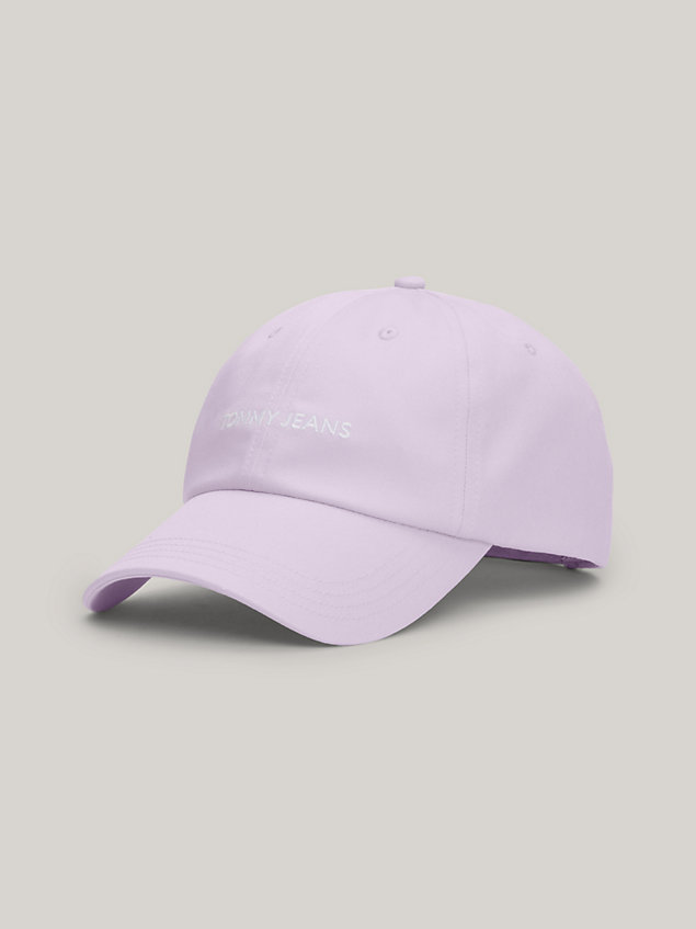 purple front logo baseball cap for women tommy jeans