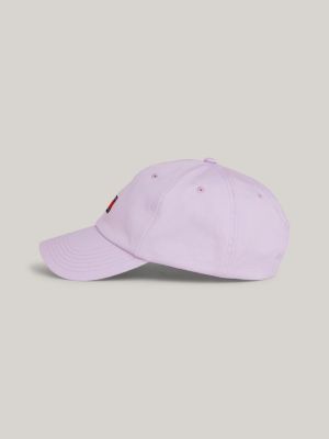 gorra de béisbol heritage con logo bordado púrpura de mujeres tommy jeans