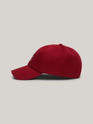 red heritage logo embroidery baseball cap for women tommy jeans