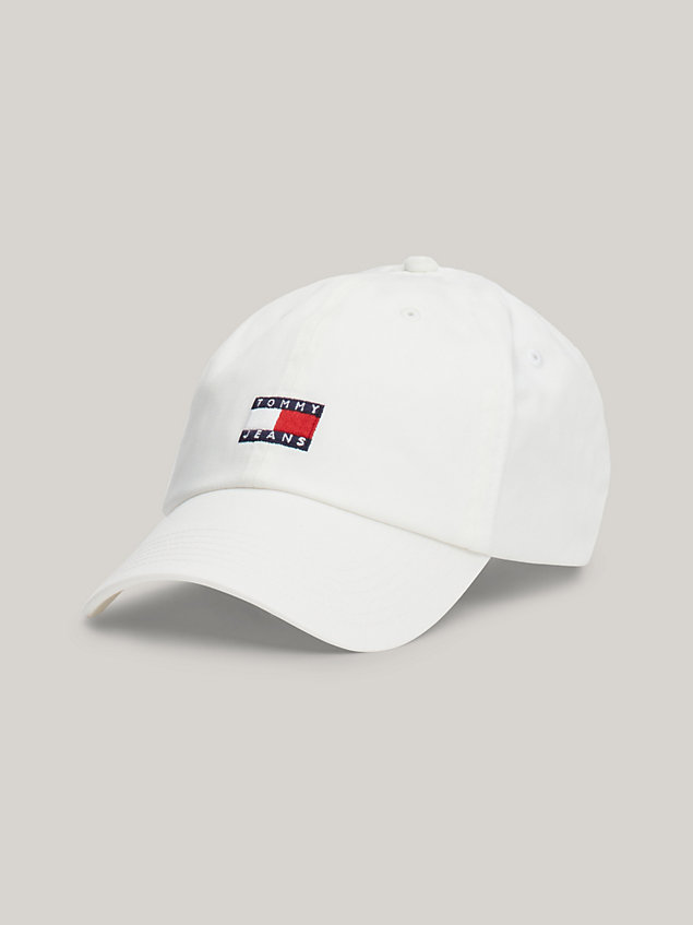 white heritage logo baseball cap for women tommy jeans