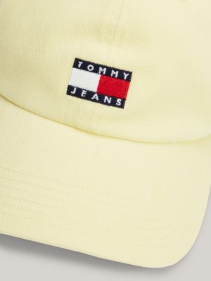 gorra de béisbol heritage con logo bordado amarillo de mujeres tommy jeans