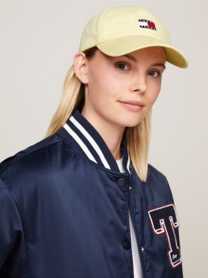 gorra de béisbol heritage con logo bordado amarillo de mujeres tommy jeans