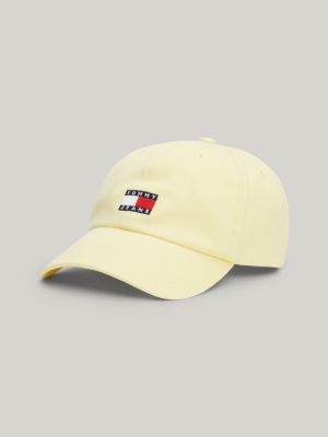 gorra de béisbol heritage con logo bordado amarillo de mujeres tommy jeans