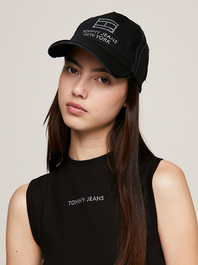 black logo baseball cap for women tommy jeans