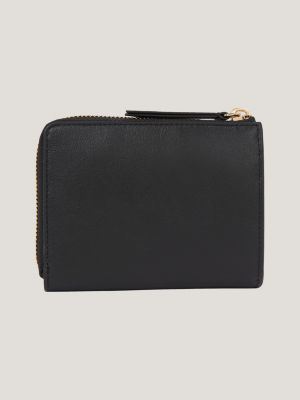 Medium Leather Zip-Around Wallet | Black | Tommy Hilfiger