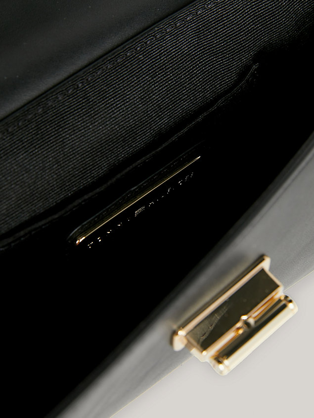 black turn lock leather braid strap crossover bag for women tommy hilfiger