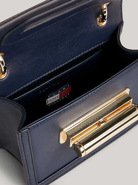 blue tommy x pendleton turn lock tasche im new york stripe-design für damen - tommy hilfiger