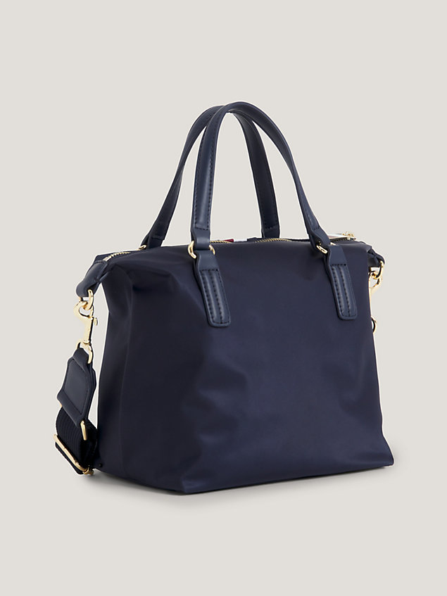 blue signature recycled small tote for women tommy hilfiger