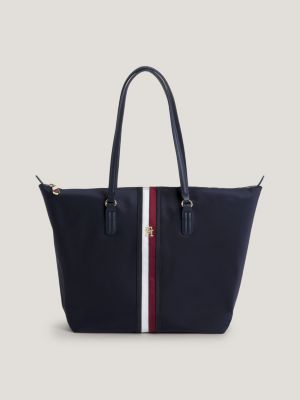 Signature Recycled Small Tote | BLUE | Tommy Hilfiger