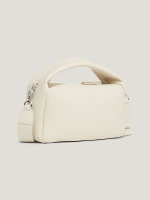 beige exclusive logo crossover bag for women tommy jeans