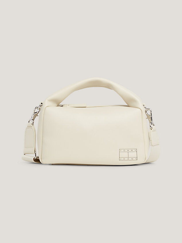 beige exclusive logo crossover bag for women tommy jeans