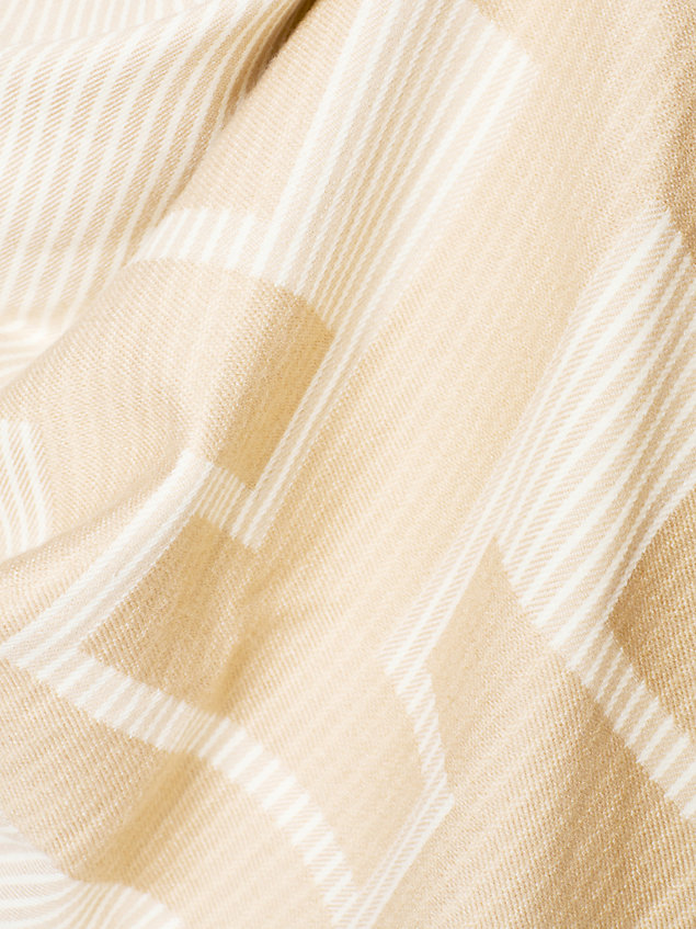 foulard in jacquard con monogrammi beige da donna tommy hilfiger