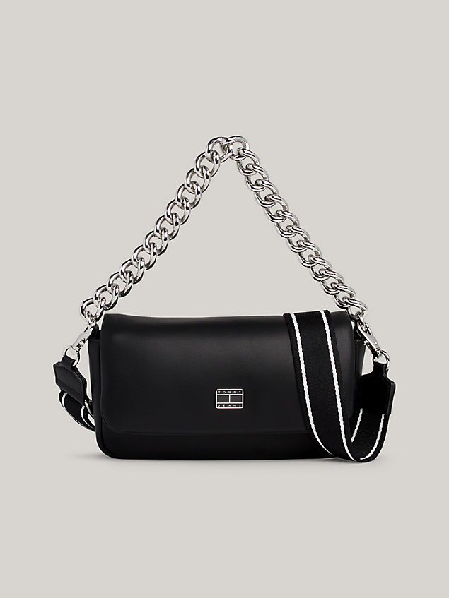 black city chunky chain small crossover bag for women tommy jeans