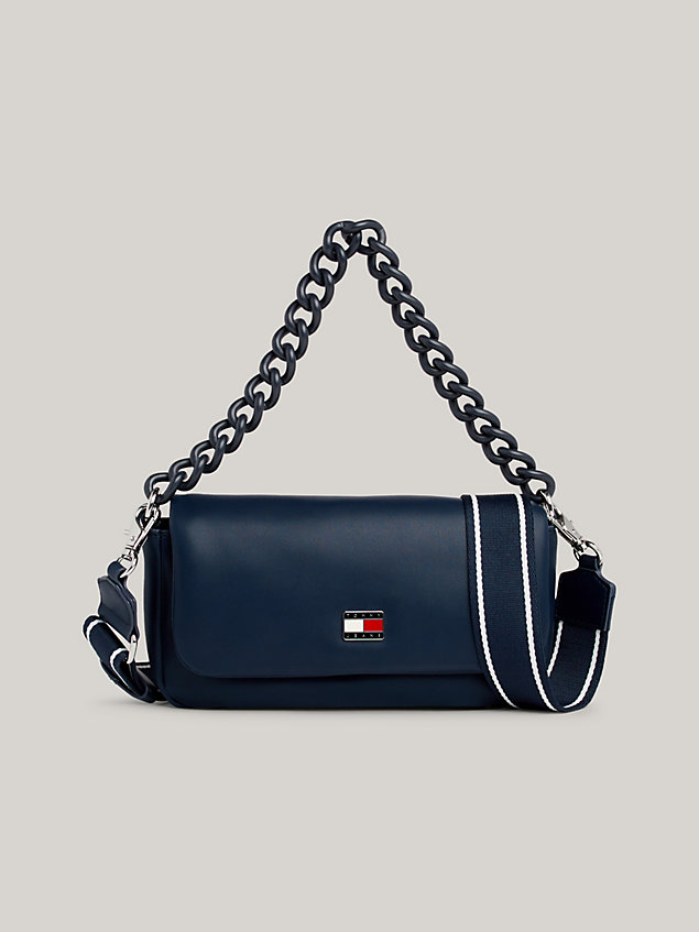 blue city chunky chain small crossover bag for women tommy jeans