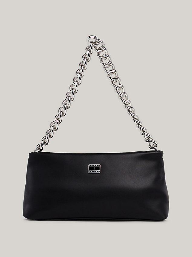 black city chunky chain small shoulder bag for women tommy jeans