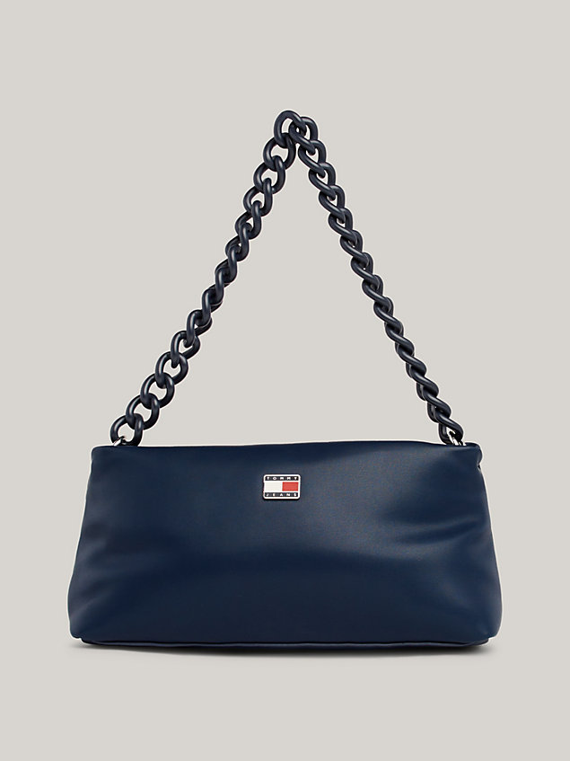 blue city chunky chain small shoulder bag for women tommy jeans