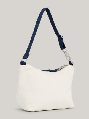 beige heritage schultertasche mit logo für damen - tommy jeans