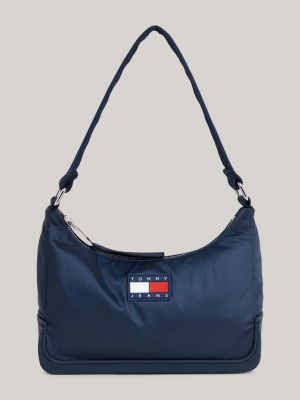 TH Monogram Small Canvas Shoulder Bag | Blue | Tommy Hilfiger