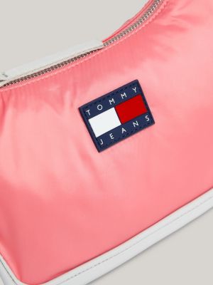 pink logo small shoulder bag for women tommy jeans