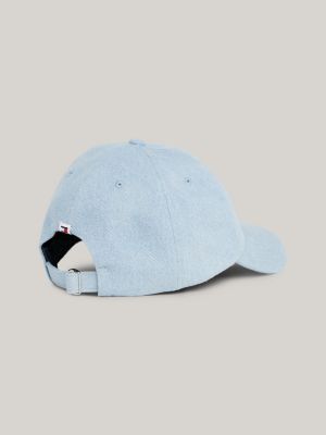 cappello da baseball in denim con ricamo blu da donne tommy jeans