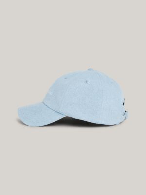 cappello da baseball in denim con ricamo blu da donne tommy jeans