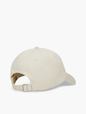 beige logo appliqué baseball cap for women tommy jeans