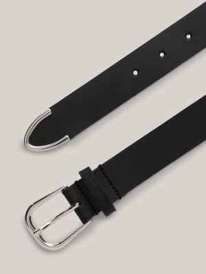 Metal tipped leather on sale belt