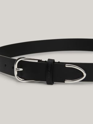 Metal tipped leather belt sale