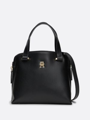 Essential Metal Logo Small Tote | Black | Tommy Hilfiger