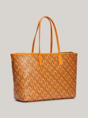 orange tote-bag mit herausnehmbarer laptop-tasche für damen - tommy hilfiger
