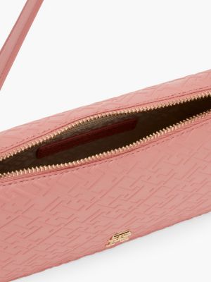 borsa piccola con finitura verniciata rosa da donne tommy hilfiger