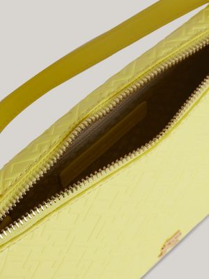 borsa piccola con finitura verniciata giallo da donne tommy hilfiger