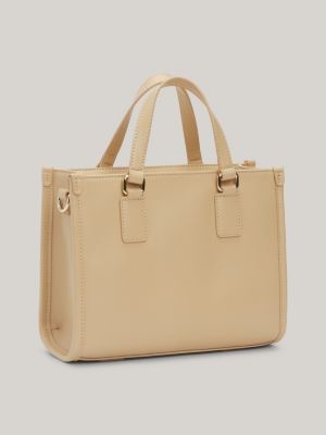 beige hilfiger monotype kleine tote-bag für damen - tommy hilfiger