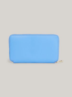 blue iconic große reißverschluss-brieftasche für damen - tommy hilfiger