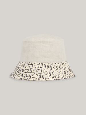 TH Monogram Linen Bucket Hat | Beige | Tommy Hilfiger
