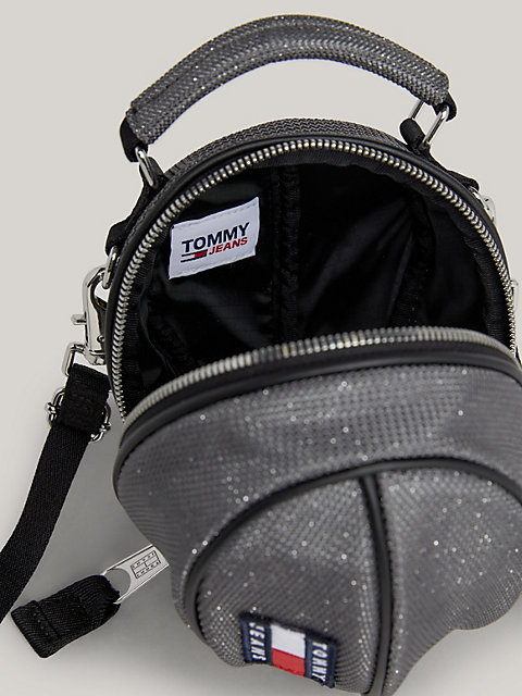 black basketball logo crossover bag for women tommy jeans