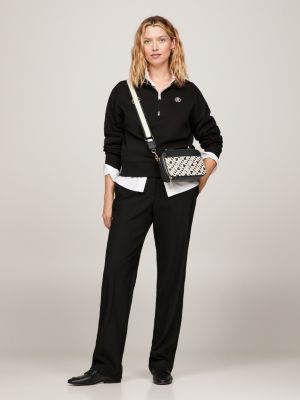 black iconic th monogram kameratasche für damen - tommy hilfiger