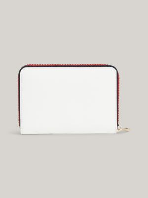 white essential signature kleine brieftasche für damen - tommy hilfiger