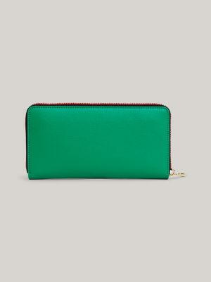 Essential Signature Large Zip Around Wallet Green Tommy Hilfiger