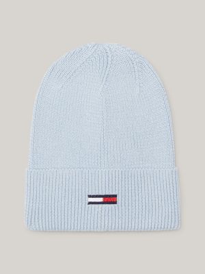 Tommy Hilfiger - Bonnet à pompon avec drapeau - Gris anthracite chiné