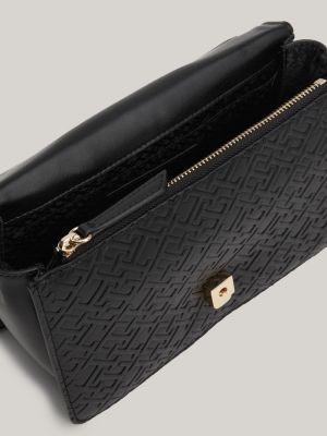 TH Monogram Chain Handle Medium Crossover Bag | Black | Tommy Hilfiger