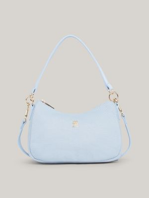 TH Monogram Small Canvas Shoulder Bag | Blue | Tommy Hilfiger