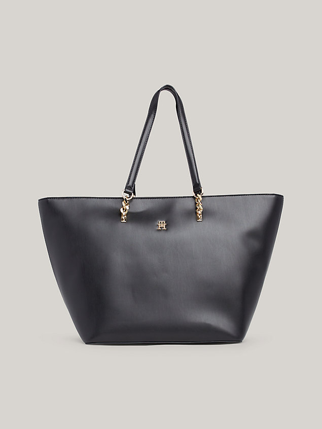 black chain detail tote for women tommy hilfiger