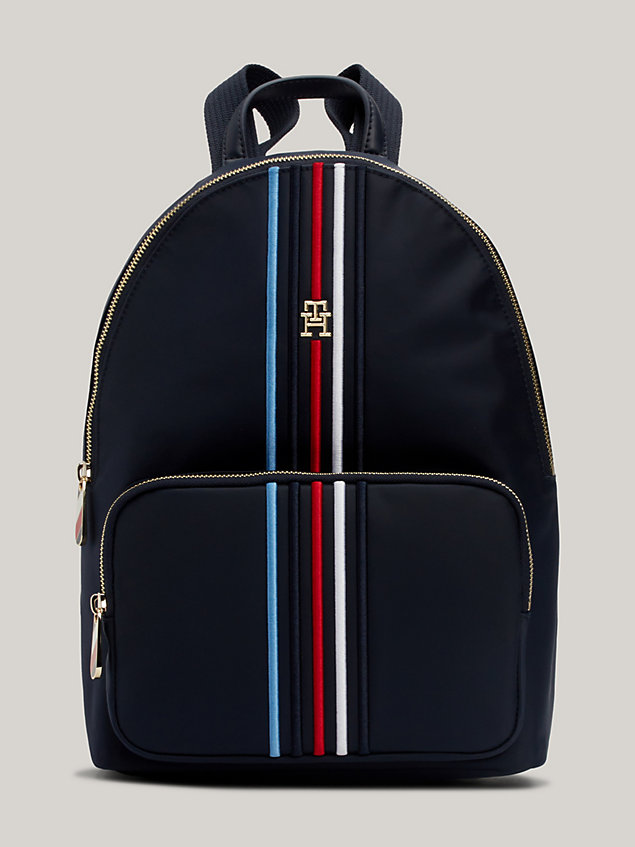 blue signature th monogram small dome backpack for women tommy hilfiger