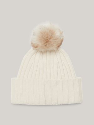 Essential Chic Pom Pom Beanie | Beige | Tommy Hilfiger