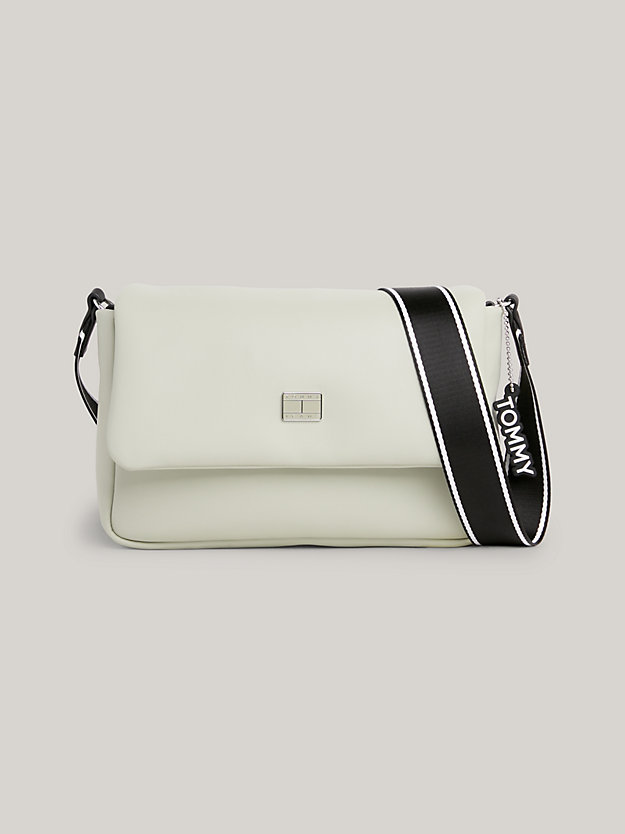 grey logo charm flap crossover bag for women tommy jeans