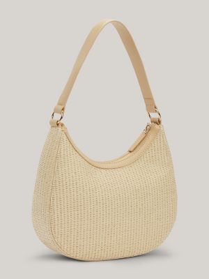 City Small Straw Shoulder Bag | Beige | Tommy Hilfiger